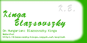 kinga blazsovszky business card